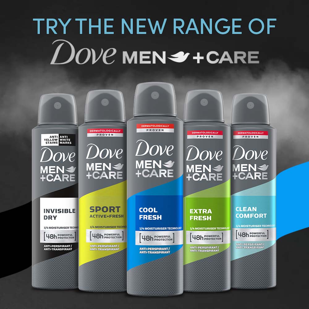 Dove Men+Care Cool Fresh Dry Spray Antiperspirant Deodorant (Pack of 2), 150ml Each Buy at Indicrest Image 8