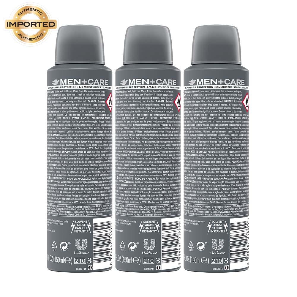 Dove Men+Care Invisible Dry Spray Antiperspirant Deodorant (Pack of 3), 150ml Each Buy at Indicrest Image 3
