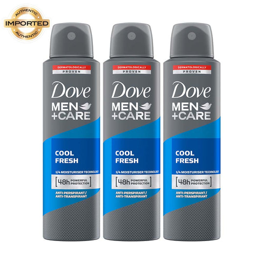 Dove Men+Care Cool Fresh Dry Spray Antiperspirant Deodorant (Pack of 3), 150ml Each Buy at Indicrest