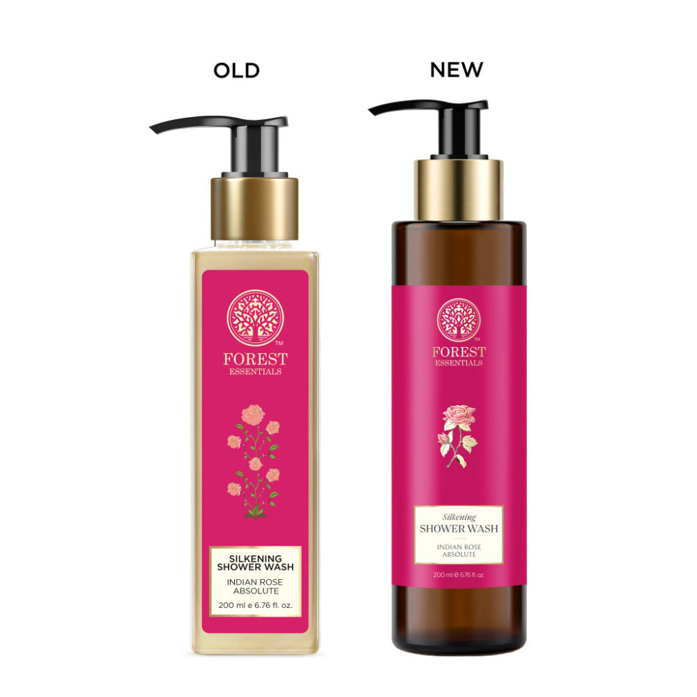 Forest Essentials Silkening Shower Wash Indian Rose Absolute - Ayurvedic Body Wash - Sulphate Free, 200ml