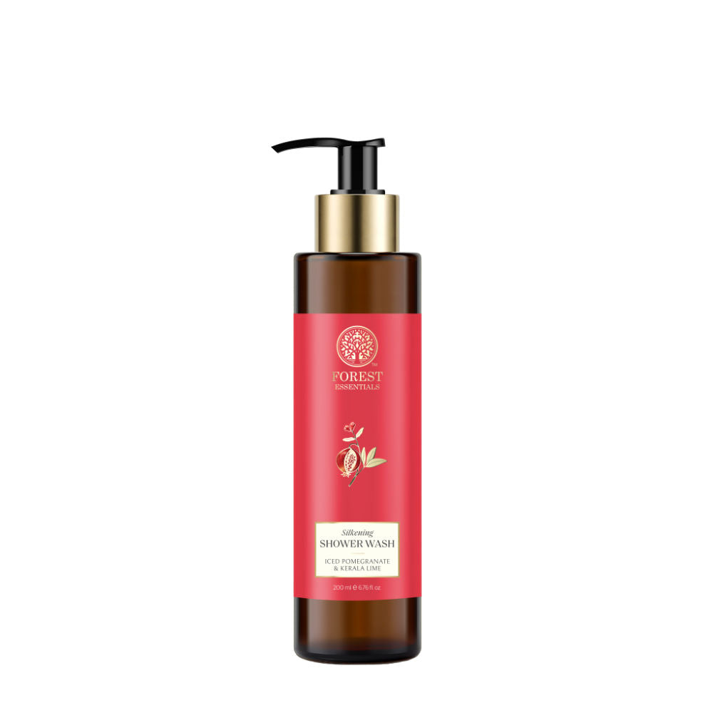 Forest Essentials Silkening Shower Wash Pomegrate Kerala Lime - Ayurvedic Body Wash Sulphate Free, 200ml, Buy from Indicrest