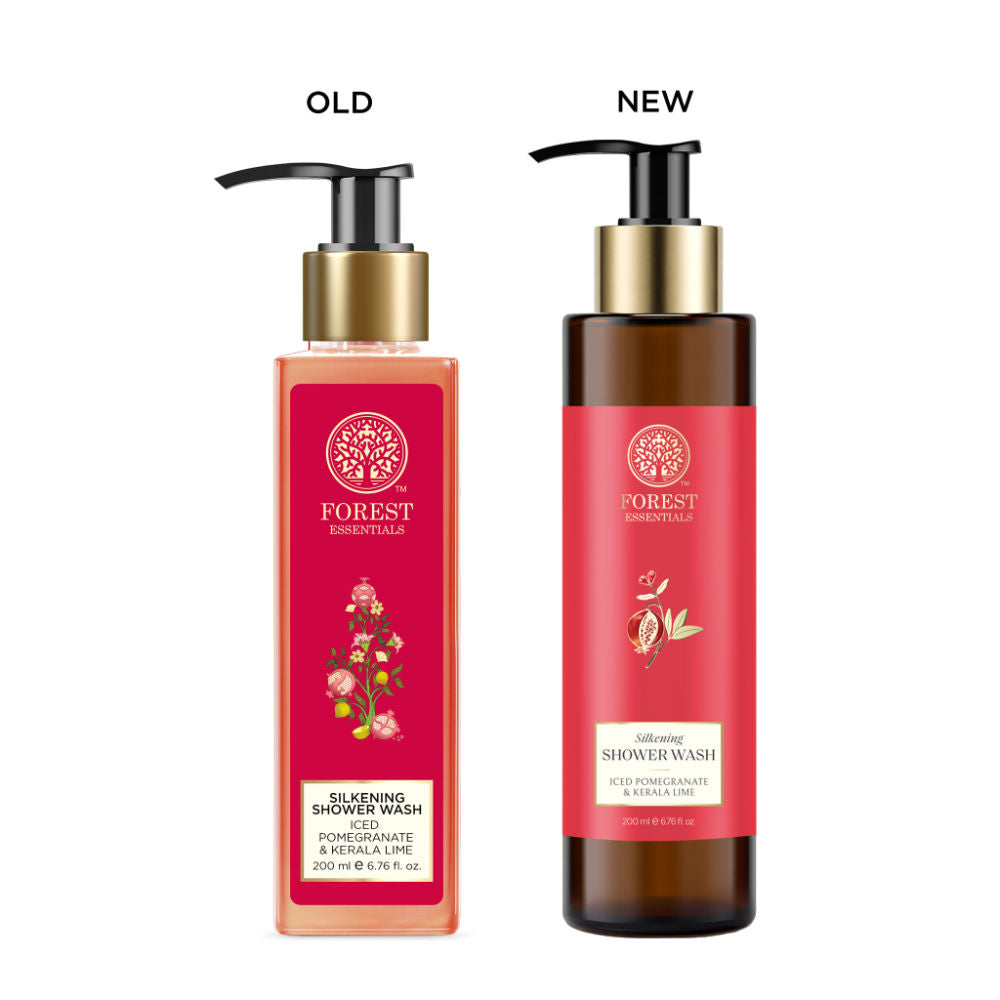 Forest Essentials Silkening Shower Wash Pomegrate Kerala Lime - Ayurvedic Body Wash Sulphate Free, 200ml