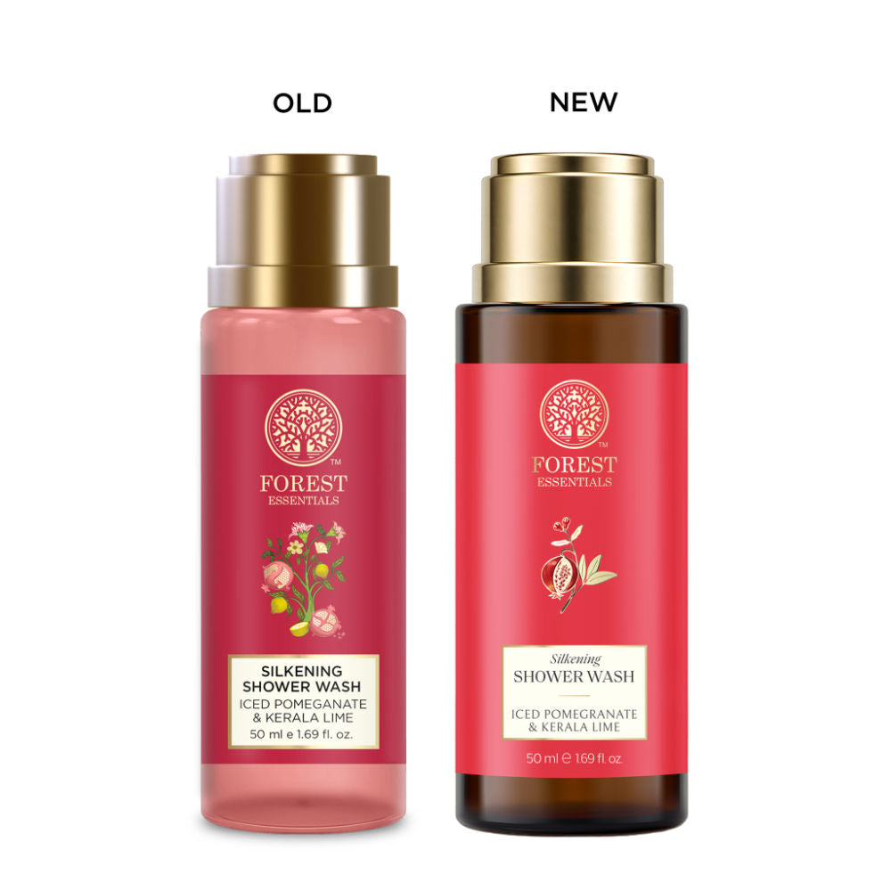 Forest Essentials Silkening Shower Wash Pomegrate Kerala Lime - Ayurvedic Body Wash Sulphate Free, 50ml