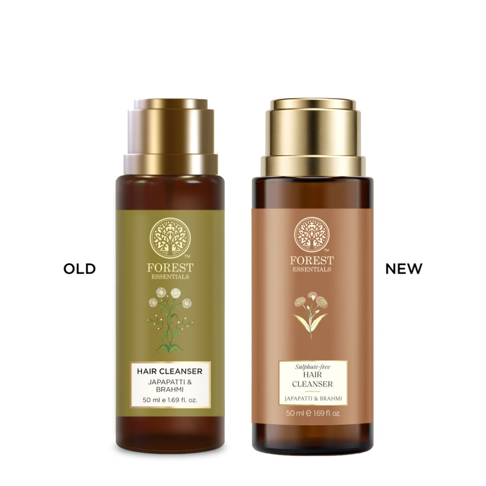 Forest Essentials Hair Cleanser Japapatti & Brahmi - Ayurvedic Anti Frizz Shampoo - Sulphate Free, 50ml