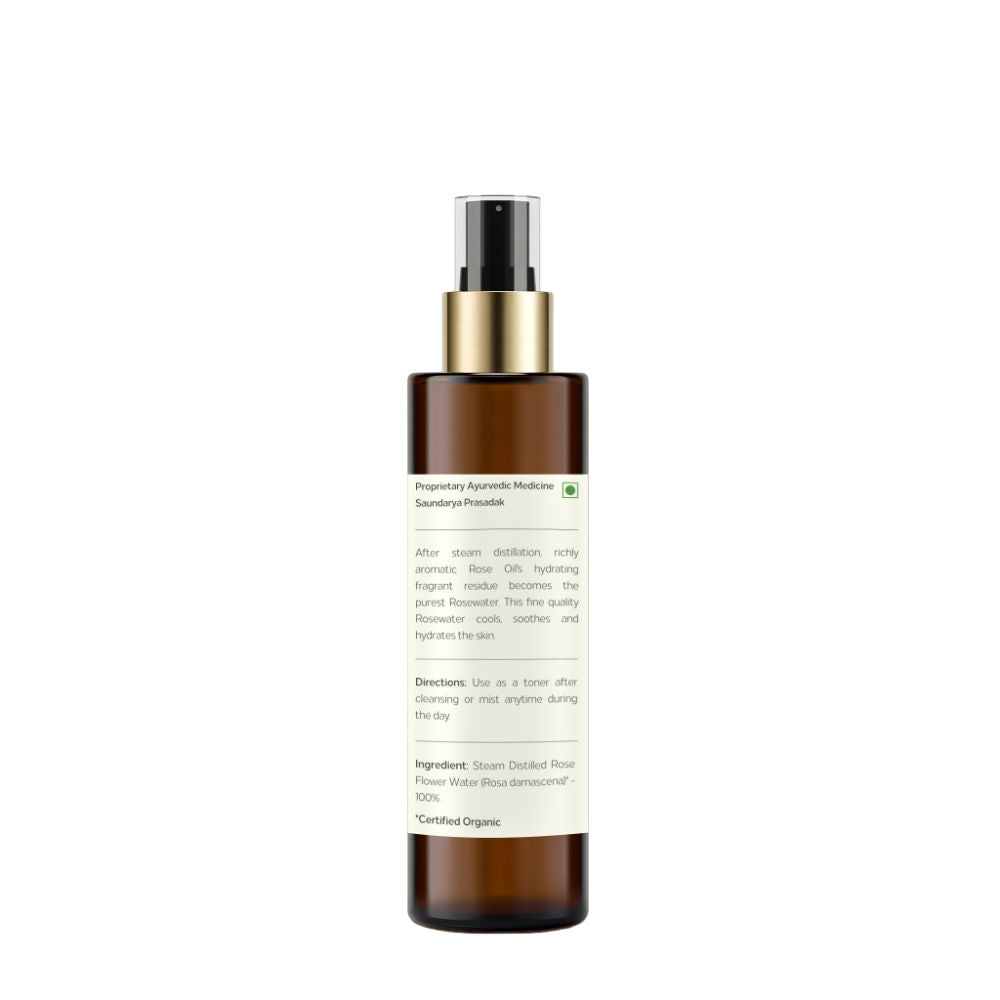 Forest Essentials Facial Tonic Mist with Pure Rosewater - Toner - Hydrates & Minimises Pores, 130ml
