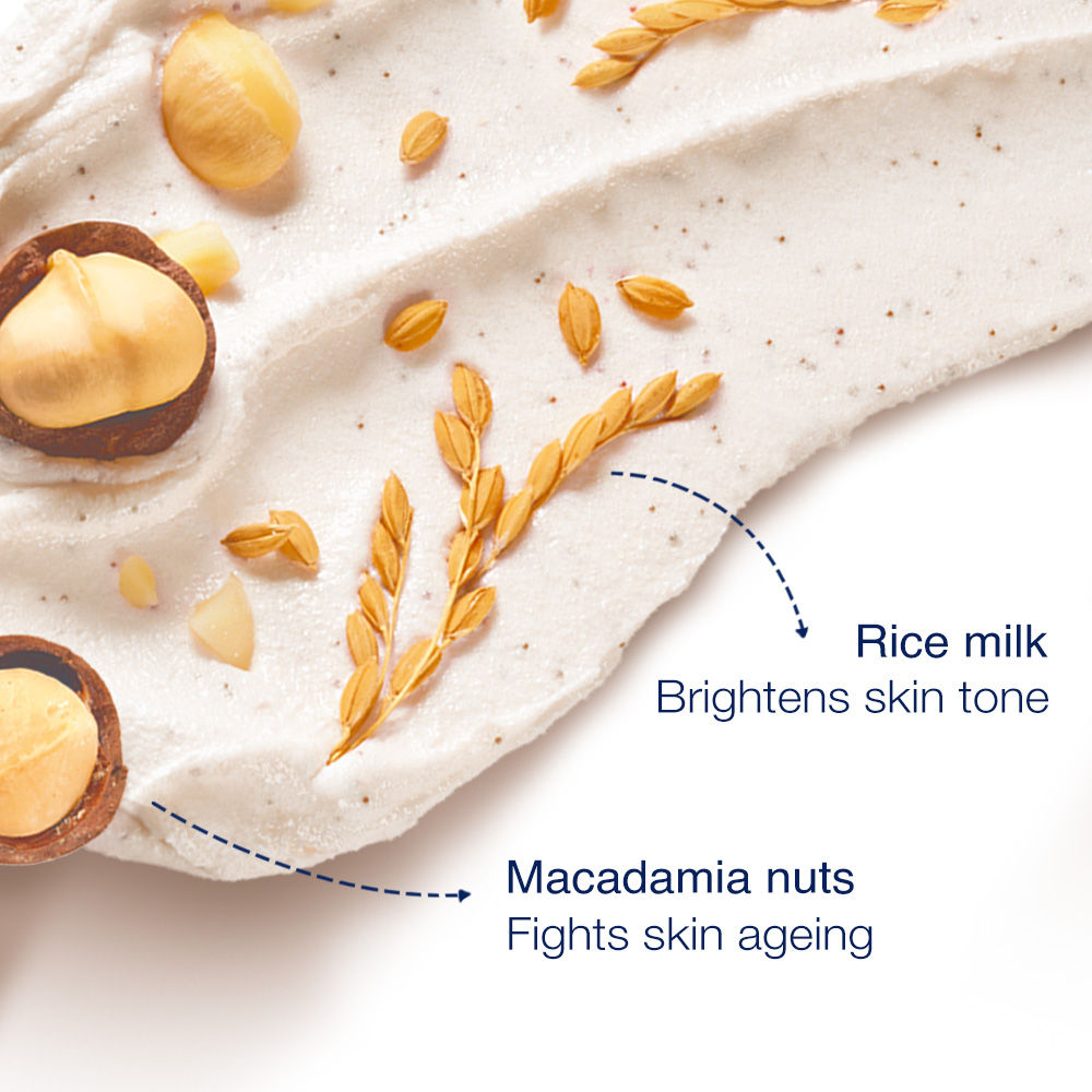 Dove Exfoliating Body Polish - Crushed Macadamia & Rice Milk (Pack of 2), 200g Buy at Indicrest Image 3