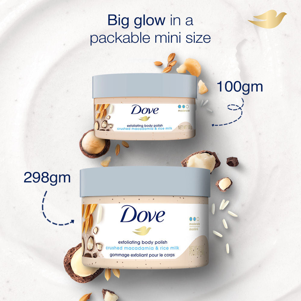 Dove Exfoliating Body Polish - Crushed Macadamia & Rice Milk (Pack of 2), 200g Buy at Indicrest Image 5