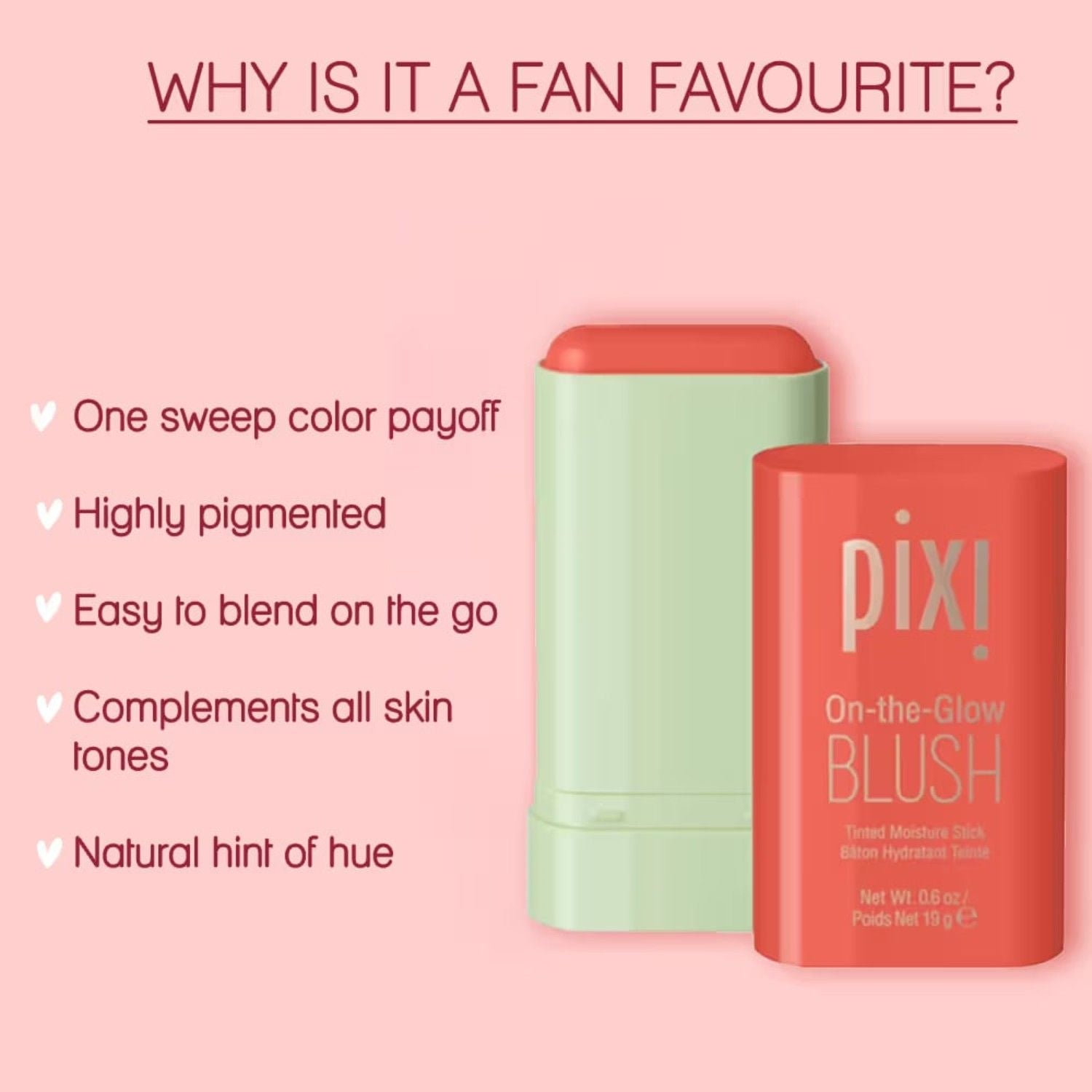 Pixi By Petra On The Glow Blush Ruby, 19ml