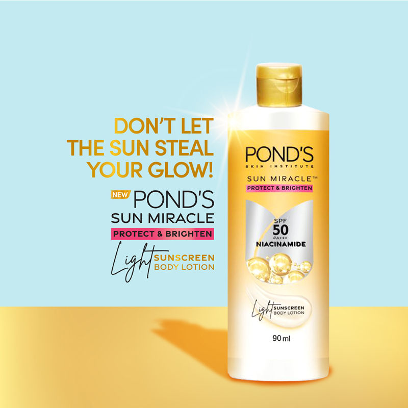 Pond’s Sun Miracle SPF 50 PA+++ Niacinamide Light Sunscreen Body Lotion, 90ml Buy at Indicrest Image 3