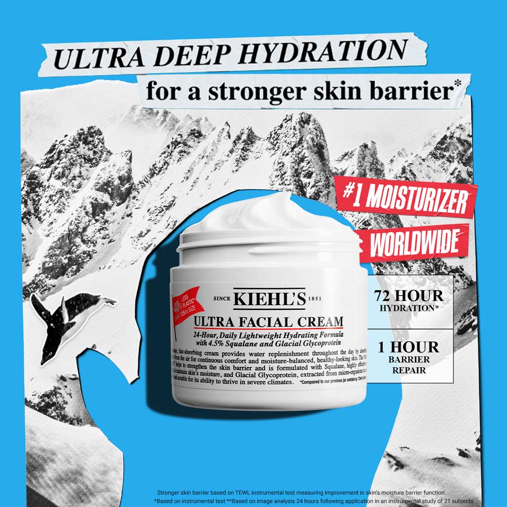 Kiehl's Ultra Facial Cream With 72 Hour Hydration - Moisturizer For Softer, Hydrated Skin, 50ml