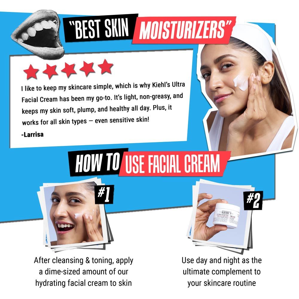 Kiehl's Ultra Facial Cream With 72 Hour Hydration - Moisturizer For Softer, Hydrated Skin, 50ml