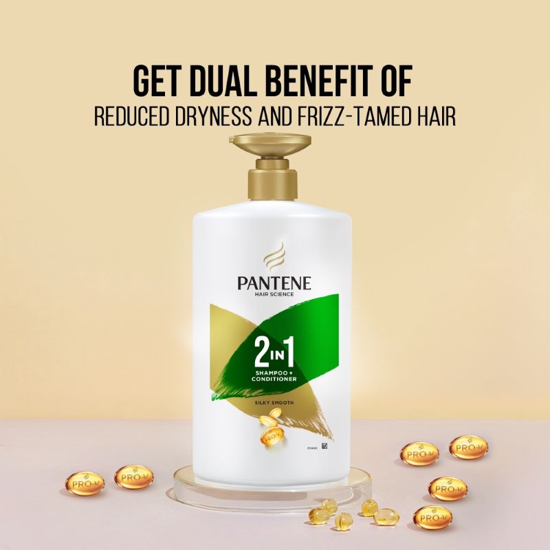Pantene 2 In 1 Silky Smooth Care Shampoo + Conditioner, 1 Litre Buy at Indicrest Image 4