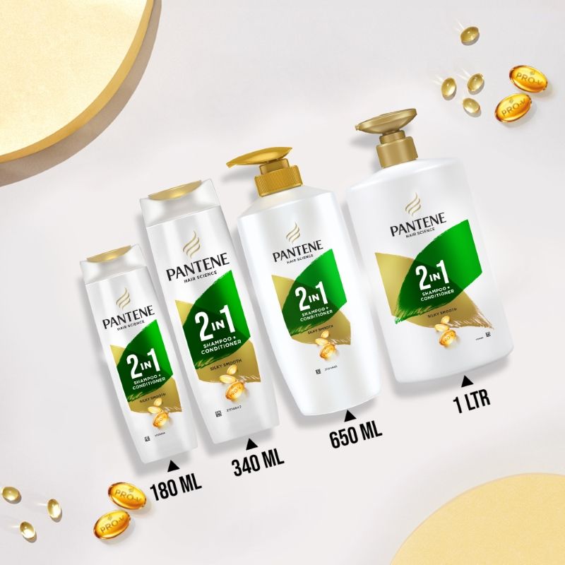 Pantene 2 In 1 Silky Smooth Care Shampoo + Conditioner, 1 Litre Buy at Indicrest Image 7
