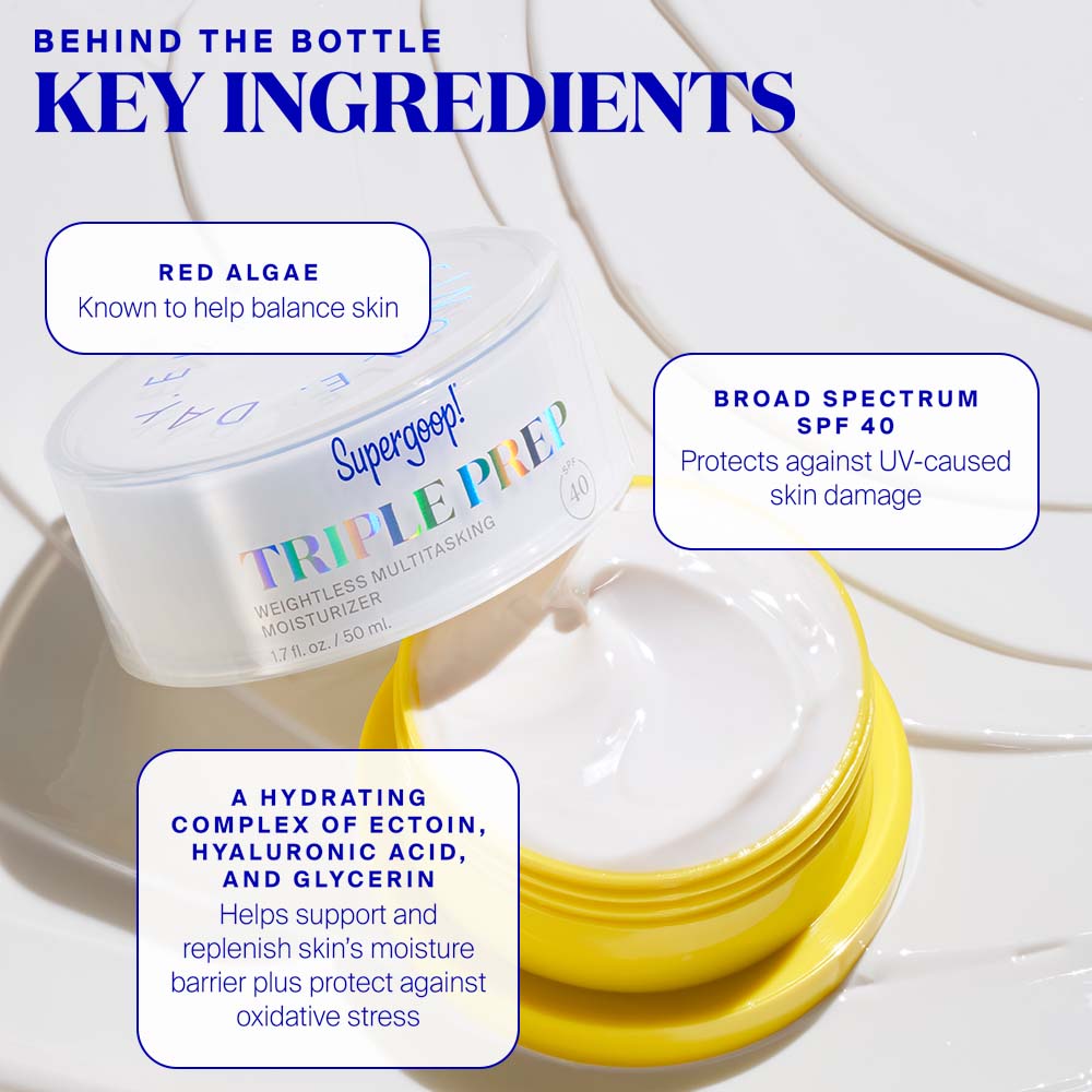 Supergoop Triple Prep Weightless Daily Moisturizer SPF 40, 50ml