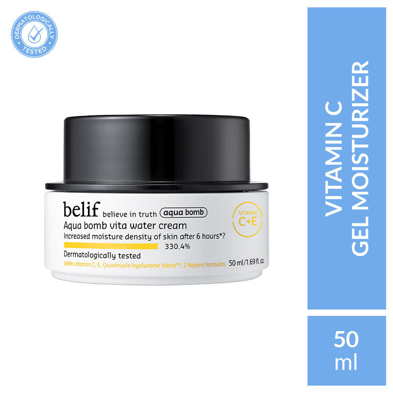 belif Aqua Bomb Vita Water Cream-Brightening Vegan Korean Moisturizer-Vitamin C & Hyaluronic Acid, 50ml, Buy from Indicrest