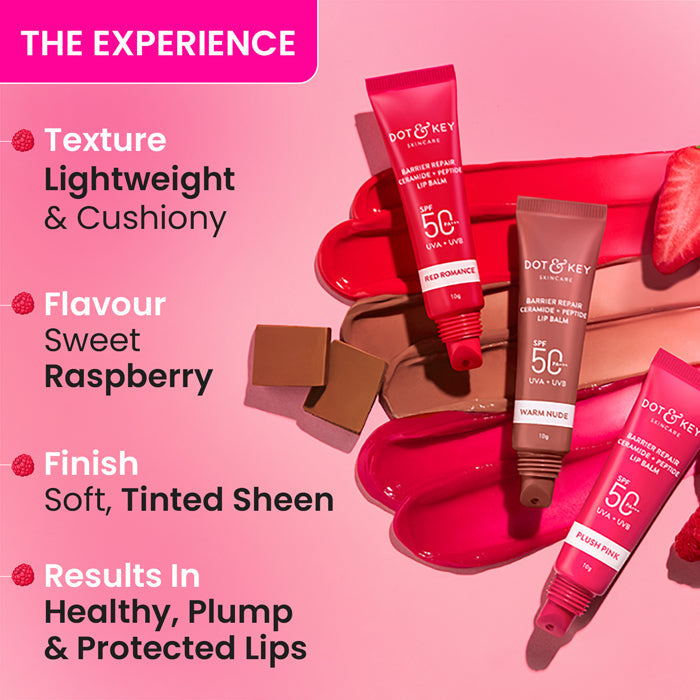 Dot & Key Ceramide + Peptide Lip Balm SPF 50 PA+++, Plush Pink Buy at Indicrest Image 14