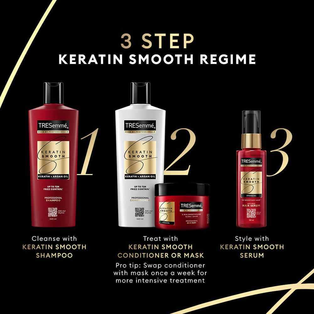 TRESemme Keratin Smooth Shampoo for Straighter Shinier Hair with Argan Oil Nourishes Dry Hair, 340ml Buy at Indicrest Image 8
