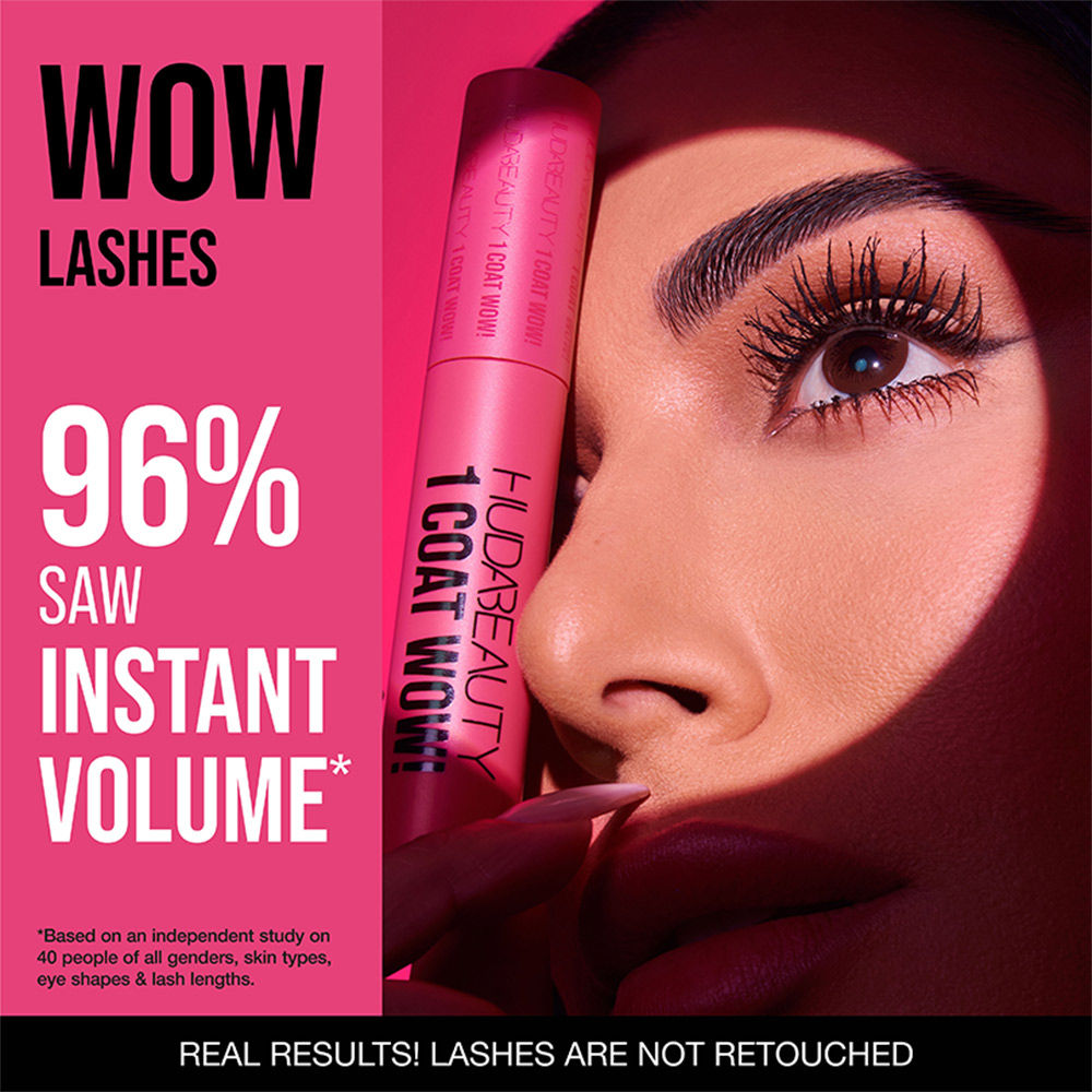 Huda Beauty 1 Coat WOW! Extra Volumizing and Lifting Mascara, 10ml