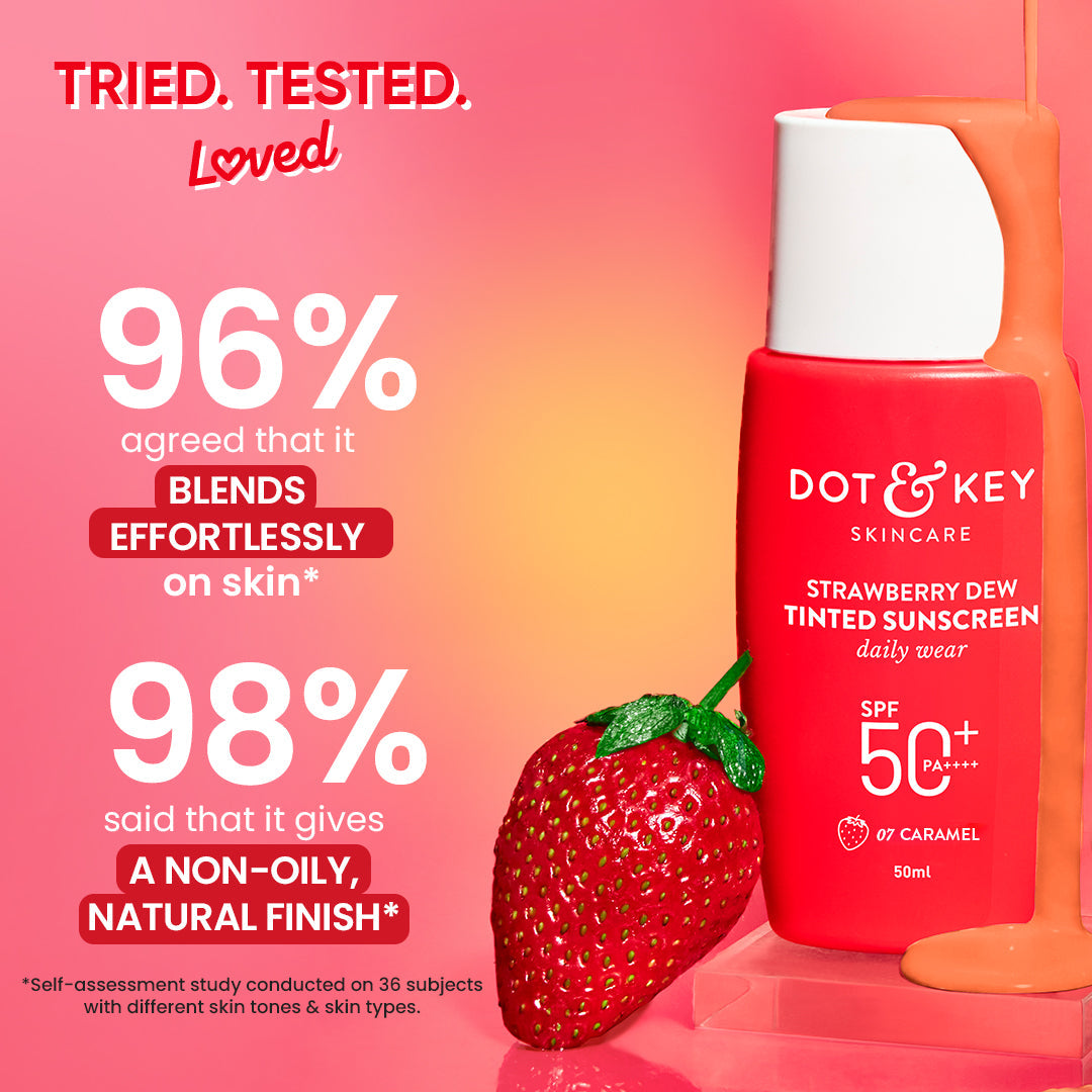 Dot & Key Strawberry Dew Tinted Sunscreen SPF 50+ PA++++, Porcelain Light Buy at Indicrest Image 8