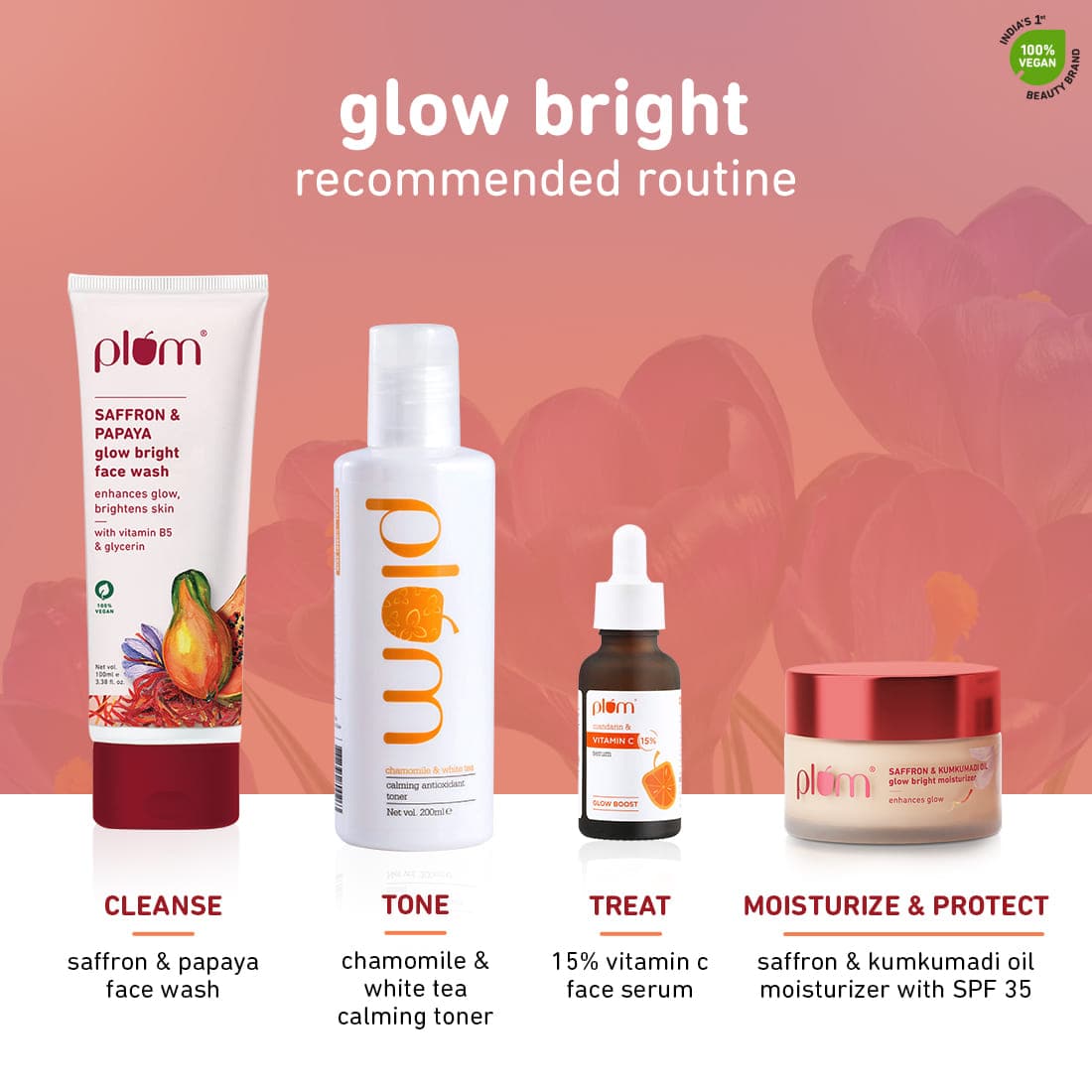 Plum Saffron & Kumkumadi Oil Glow Bright Moisturizer with SPF 35 | Enhances Glow | Brightens Skin, 50g x 2 Buy at Indicrest Image 13