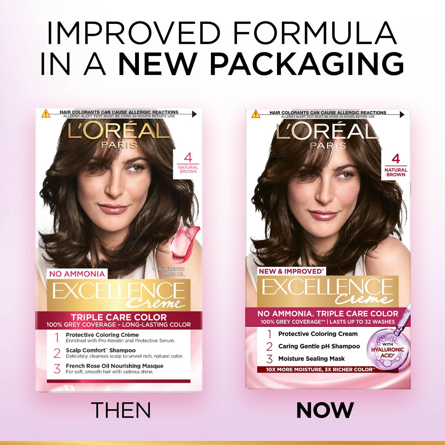 L'Oreal Paris Excellence Creme Hair Color, 4 Natural Brown (72ml+100g)