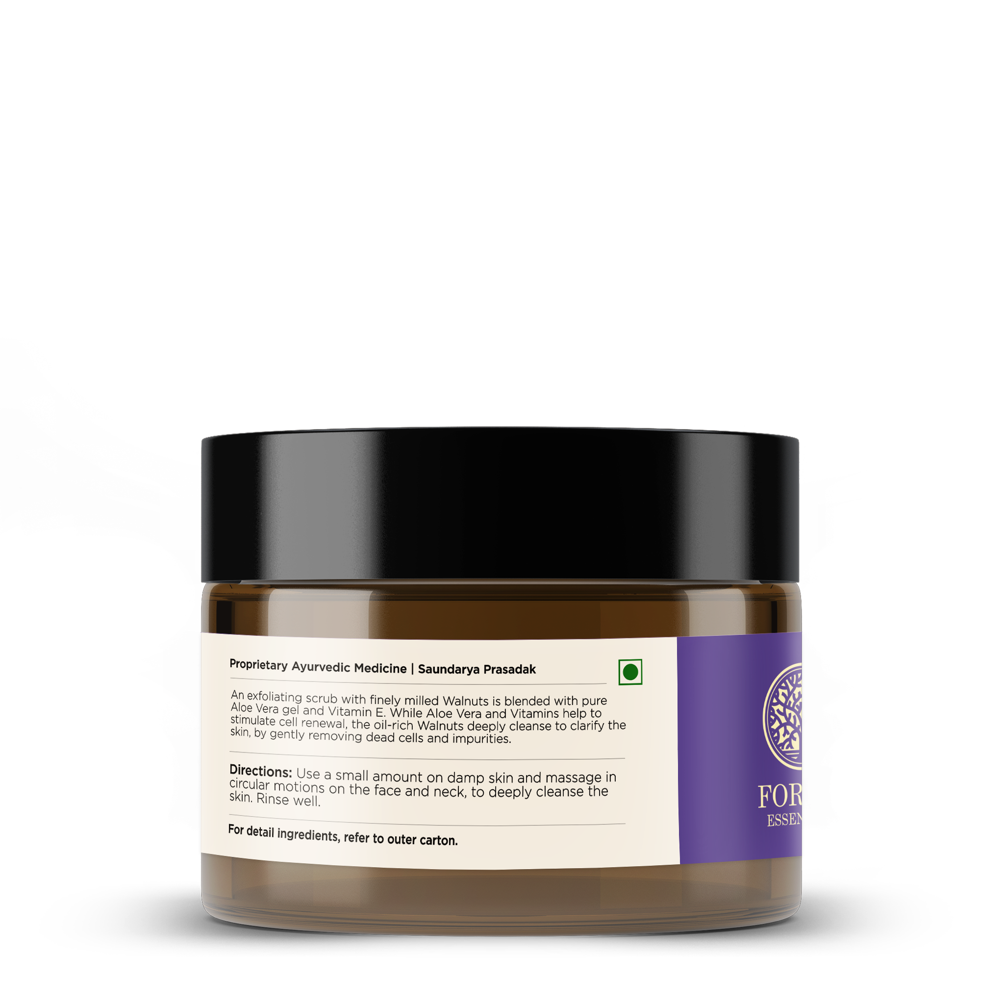 Forest Essentials Walnut Facial Gel Scrub Ayurvedic Tan Removal Walnut Scrub, 50g