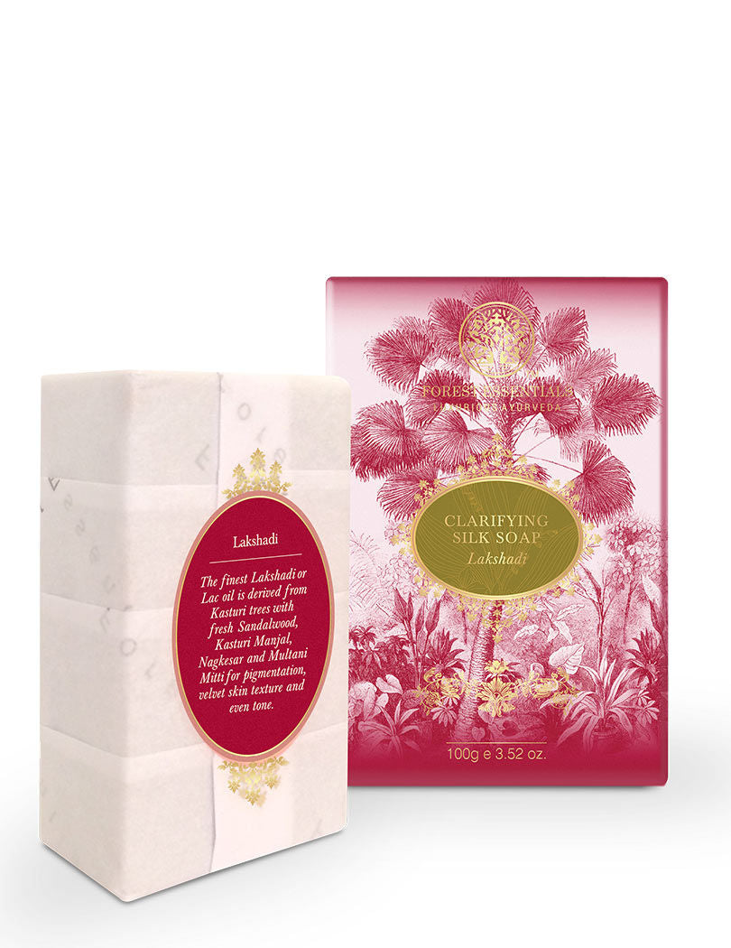 Forest Essentials Clarifying Silk Soap Lakshadi Ayurvedic Luxury Handmade Soap for Bath, 100g