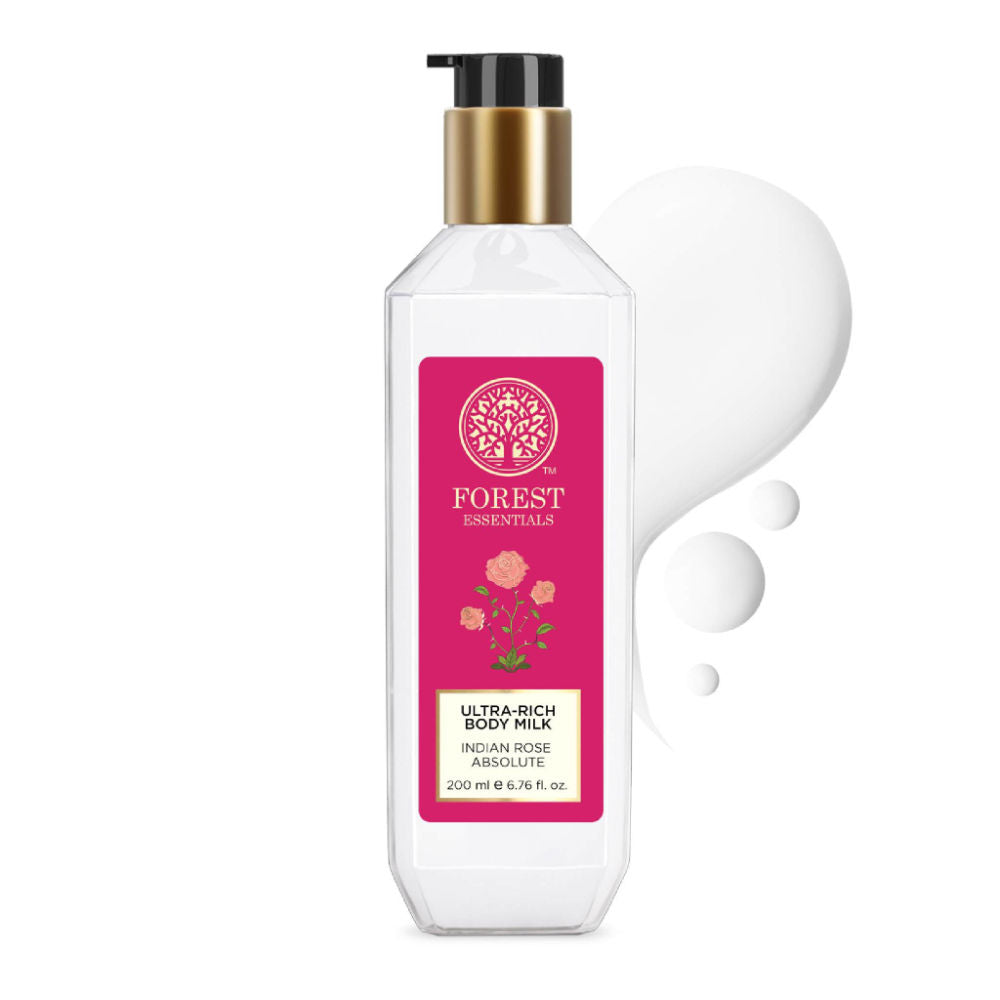 Forest Essentials Ultra Rich Body Milk - Indian Rose Absolute, 200ml