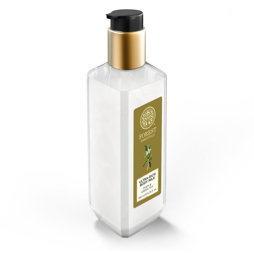 Forest Essentials Ultra Rich Body Milk - Oudh & Green Tea, 200ml