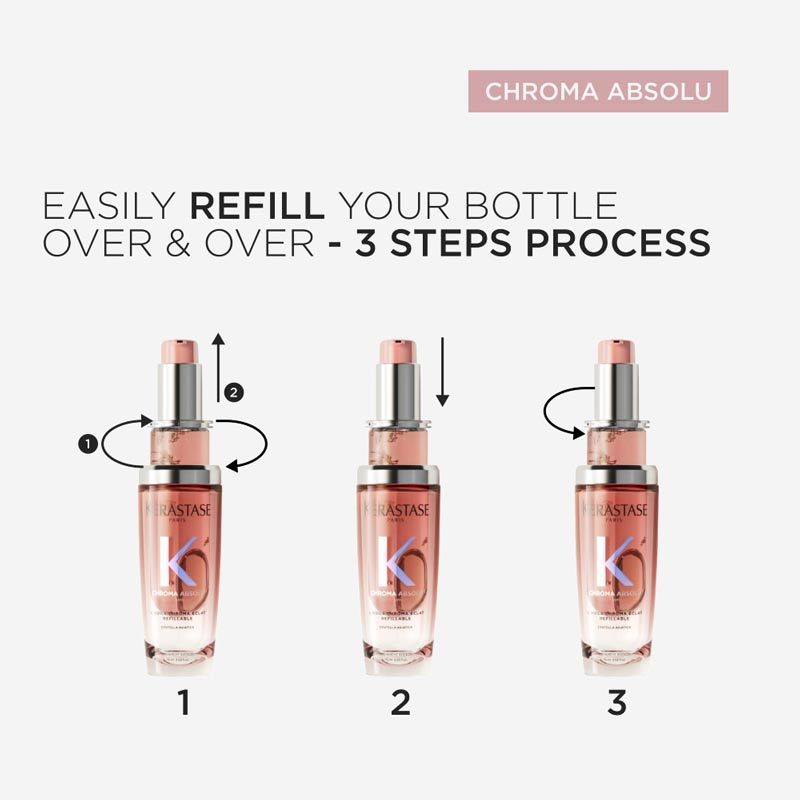 Kérastase Chroma Absolu Hair Oil-In-Serum Refill For Colour Treated Hair, Colour Preservation, 75ml
