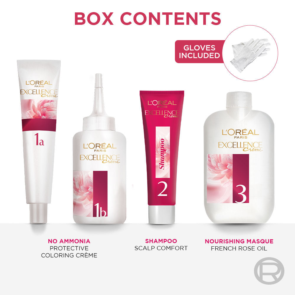 L'Oreal Paris Excellence Creme Triple Care Hair Color - 3 Dark Brown, 72ml+100g Buy at Indicrest Image 4