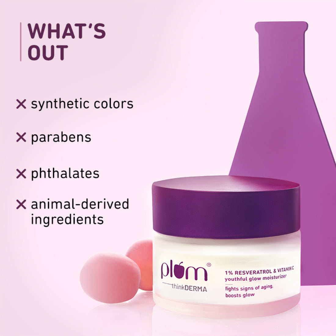 Plum 1% Resveratrol & Vitamin C Youthful Glow Moisturizer | Boosts Youthful Glow | Fades Dark Spots, 50g Buy at Indicrest Image 7