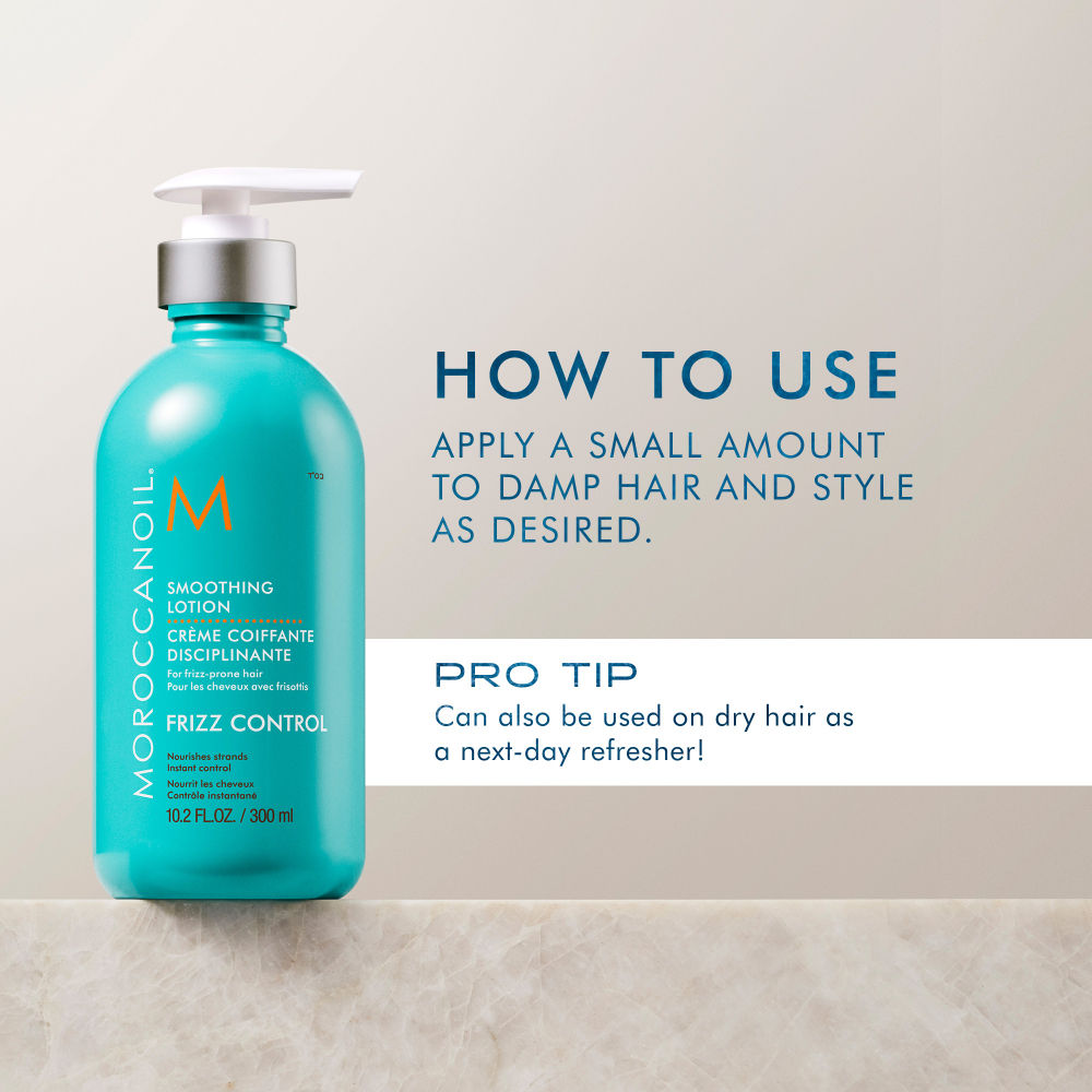 Moroccanoil Frizz Control Smoothing Lotion with Argan Oil for Medium Curly Coarse Hair, 300ml