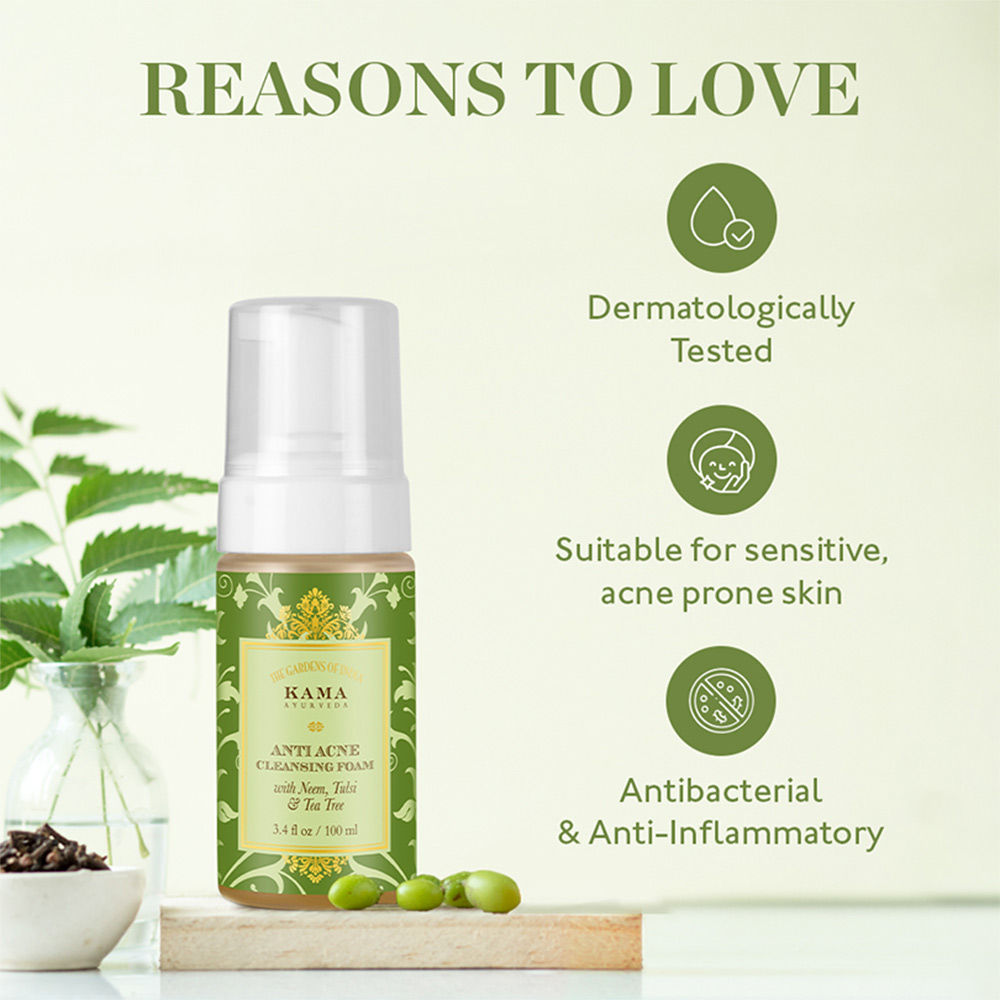 Kama Ayurveda Mini Anti Acne Cleansing Foam, 50ml