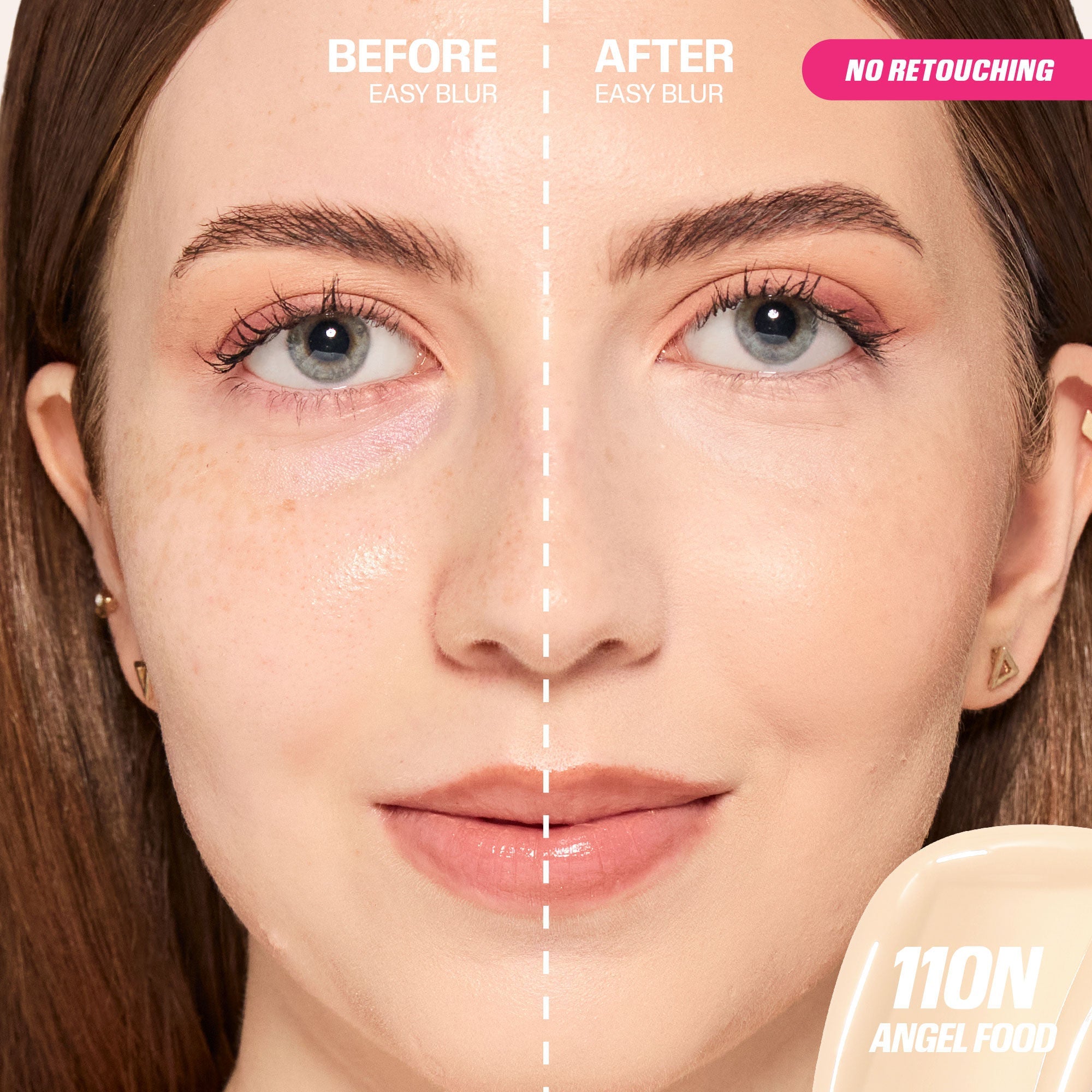 Huda Beauty Easy Blur Natural Airbrush Foundation with Niacinamide - Angel Food 110N, 30ml