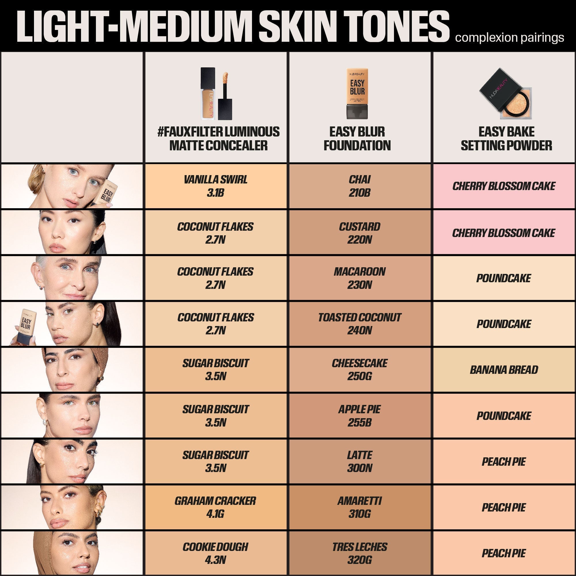 Huda Beauty Easy Blur Natural Airbrush Foundation with Niacinamide - Angel Food 110N, 30ml