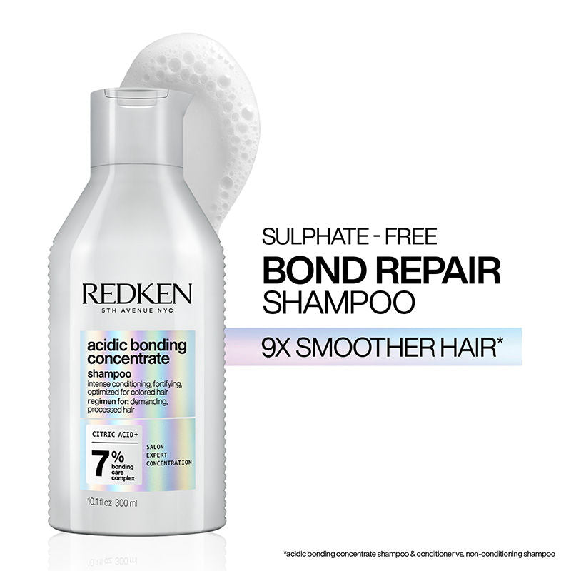 Redken Acidic Bonding Concentrate Sulphate Free Shampoo - Bond Repair For Damaged Hair, 300ml, Buy from Indicrest