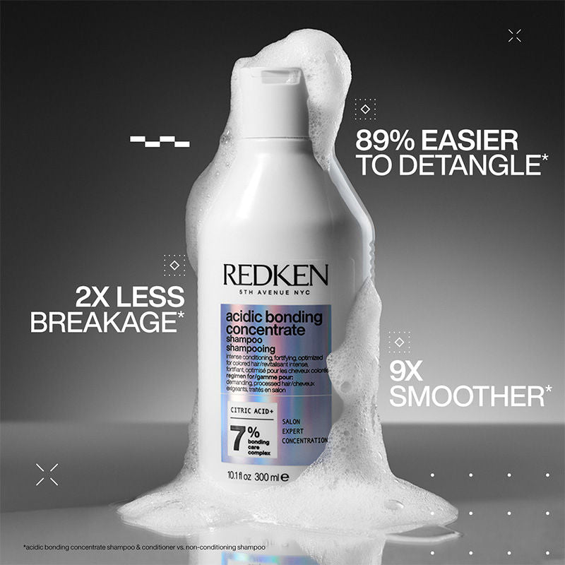 Redken Acidic Bonding Concentrate Sulphate Free Shampoo - Bond Repair For Damaged Hair, 300ml