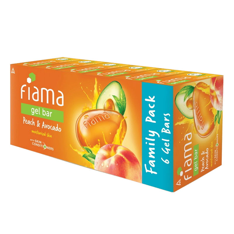 Fiama Peach & Avocado Gel Bar, Moisturized Skin, Skin Friendly PH (Pack of 6 Soaps), 750g Buy at Indicrest Image 3