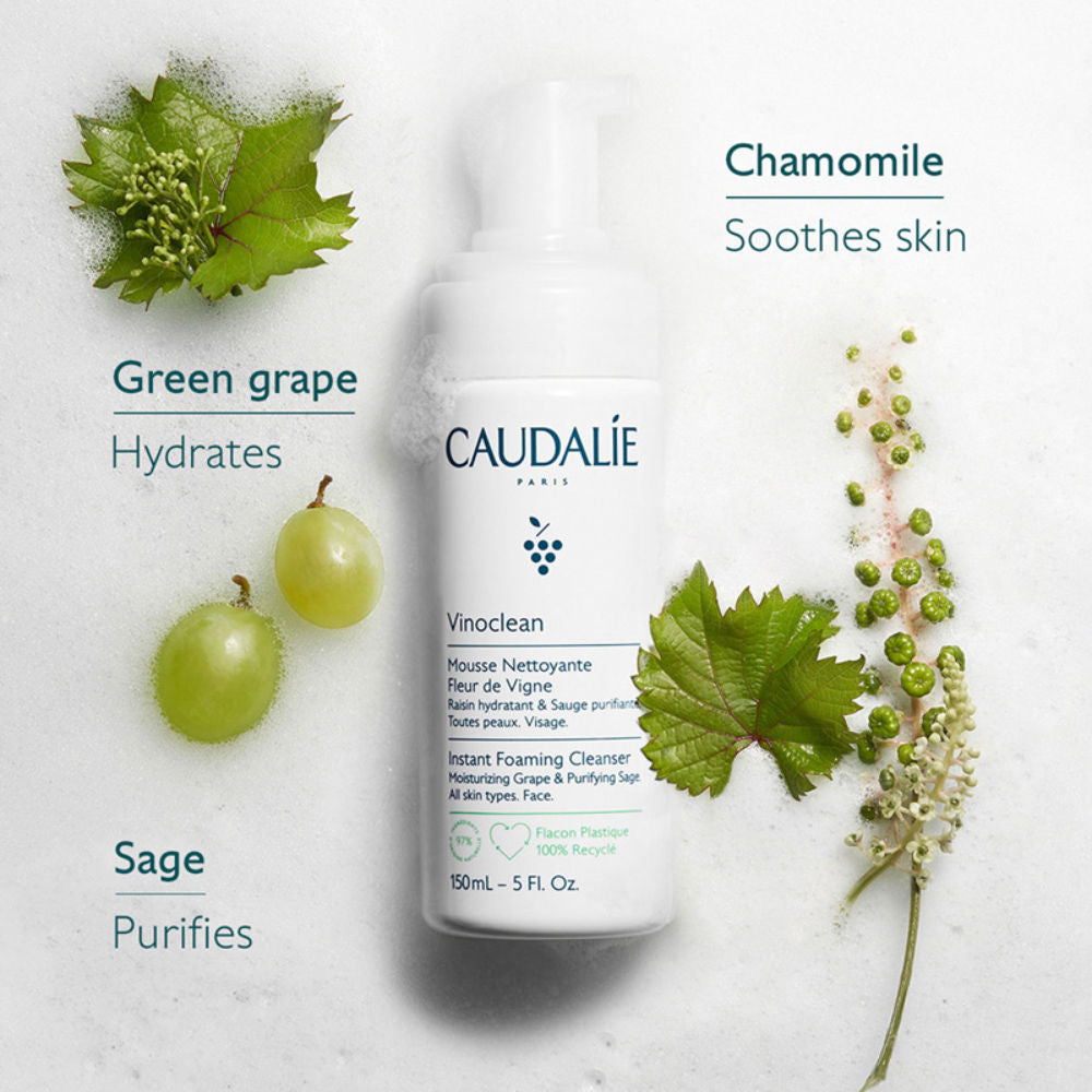 Caudalie Vinoclean Instant Foaming Cleanser, Face Wash, 150ml