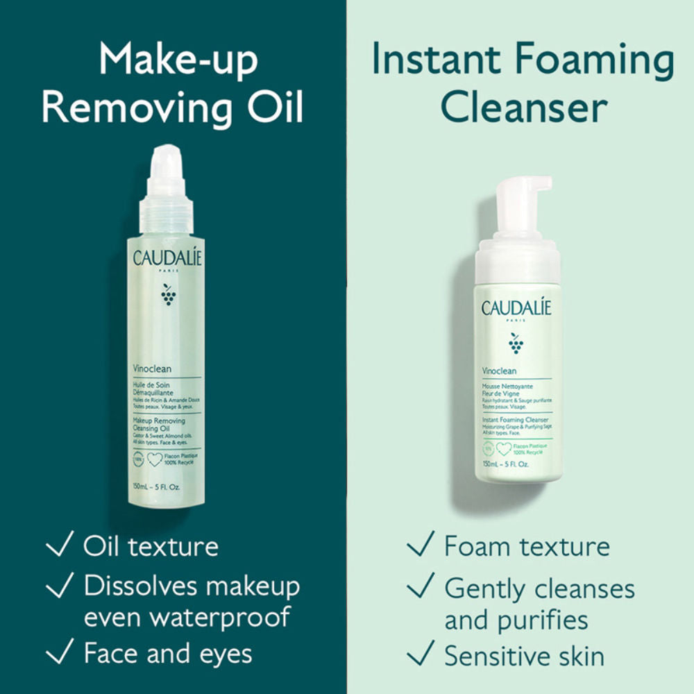Caudalie Vinoclean Instant Foaming Cleanser, Face Wash, 150ml