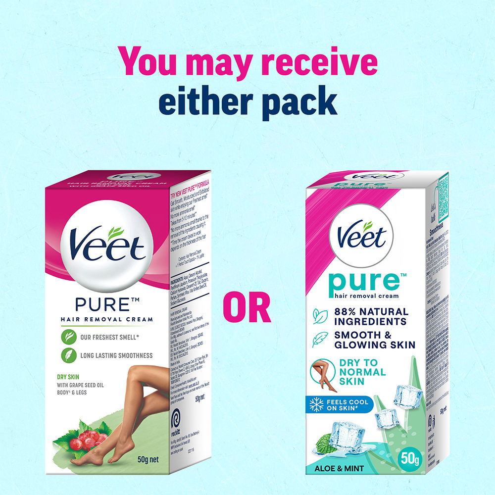 Veet Pure Hair Removal Cream For Women For Dry To Normal Skin, 50g Buy at Indicrest Image 8