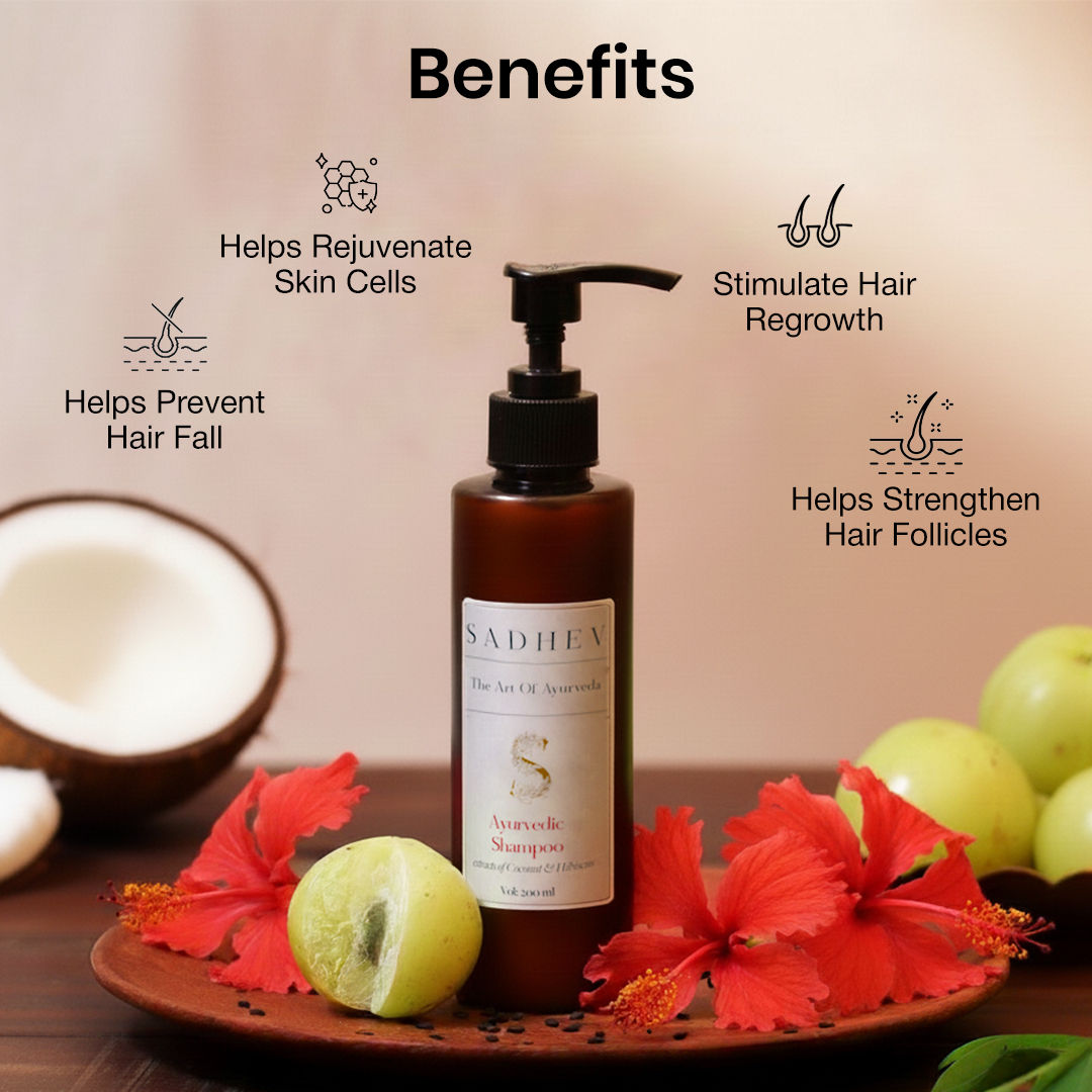 Sadhev Ayurvedic Shampoo - Coconut & Hibiscus, 200ml