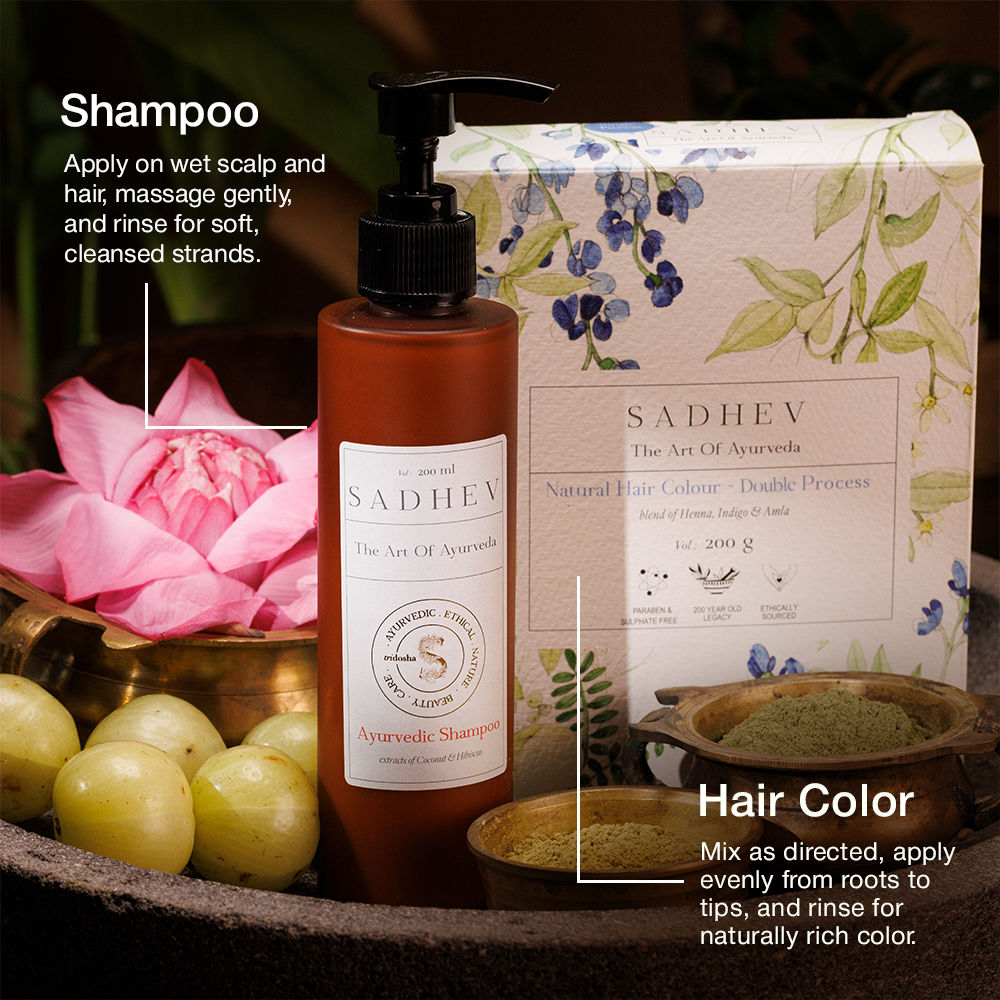 Sadhev Ayurvedic Hair Colour - Double Process, 200gm