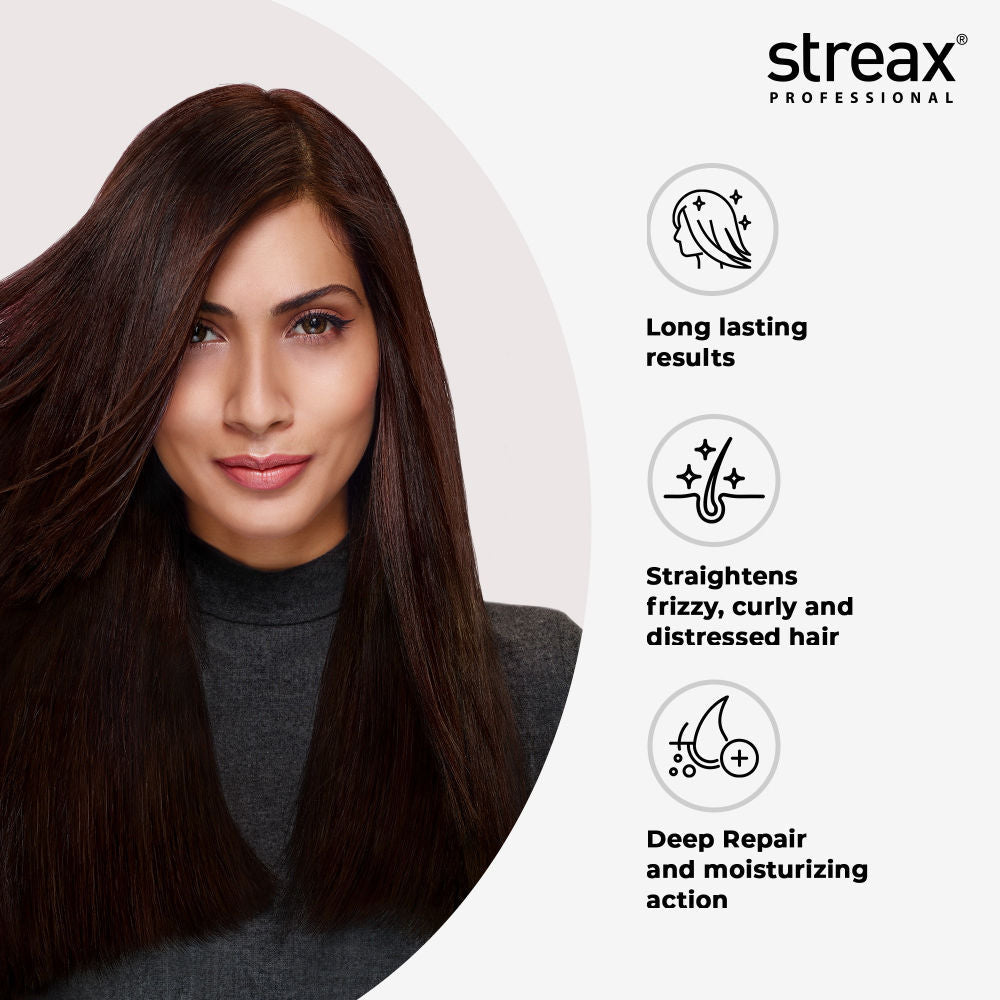 Streax Professional Canvoline hair straightening cream For curly & frizzy hair, Intense, 500g Buy at Indicrest Image 2