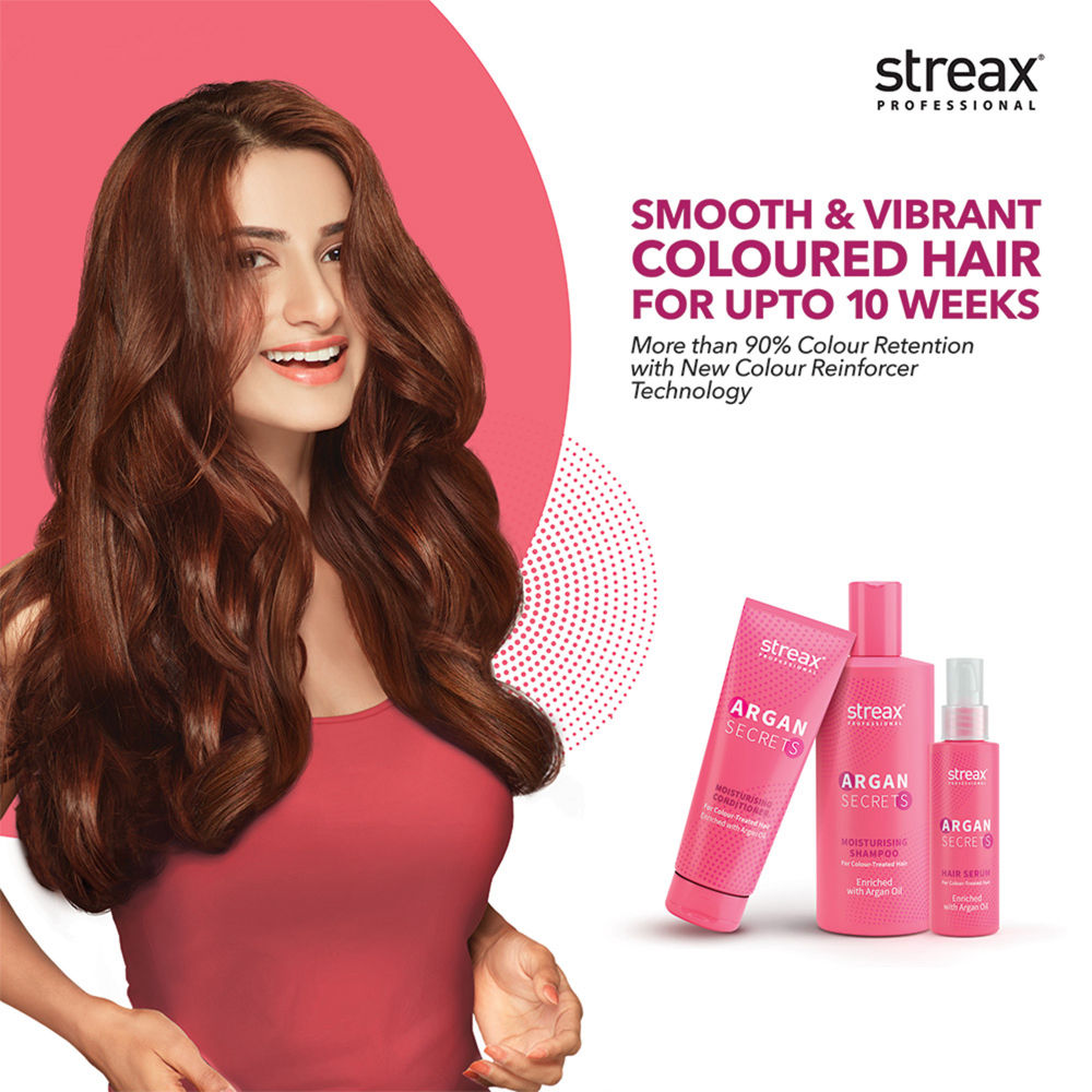 Streax Professional Argan Secrets Hair Serum For Colour -Treated Hair Enriched With Argan Oil, 100ml Buy at Indicrest Image 3