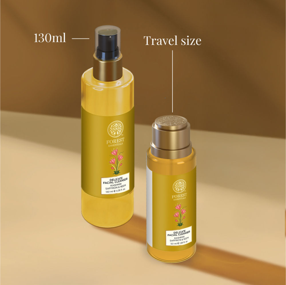 Forest Essentials Delicate Facial Cleanser with Saffron & Neem - Ayurvedic Face Wash For Oily Skin, 50ml