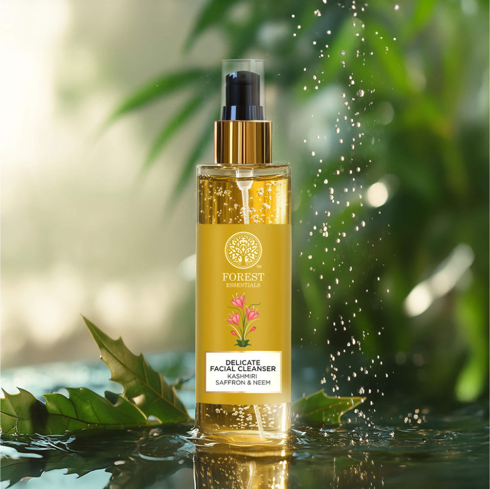 Forest Essentials Delicate Facial Cleanser with Saffron & Neem - Ayurvedic Face Wash For Oily Skin, 50ml