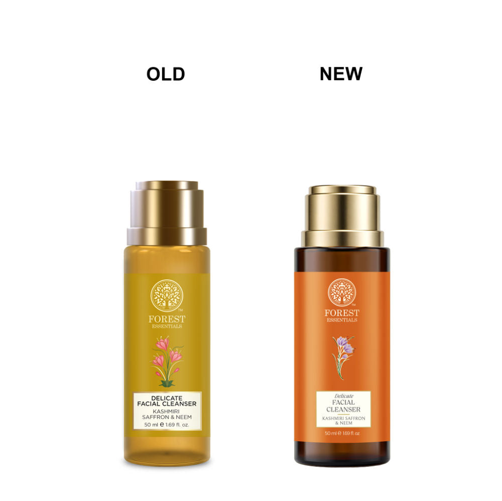 Forest Essentials Delicate Facial Cleanser with Saffron & Neem - Ayurvedic Face Wash For Oily Skin, 50ml
