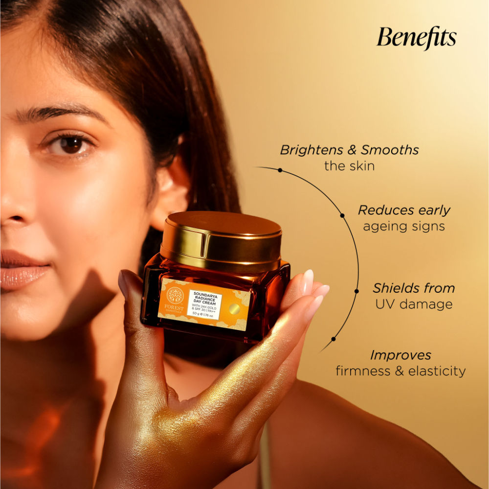Forest Essentials Soundarya Radiance Day Cream with 24K Gold & SPF 30 PA++, 50g